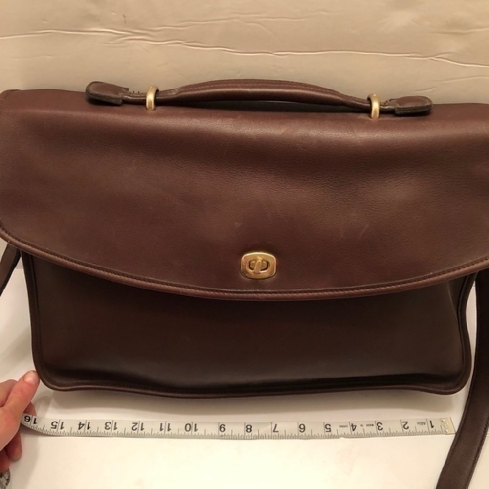 Coach vintage brown leather briefcase laptop bag - Picture 12 of 15